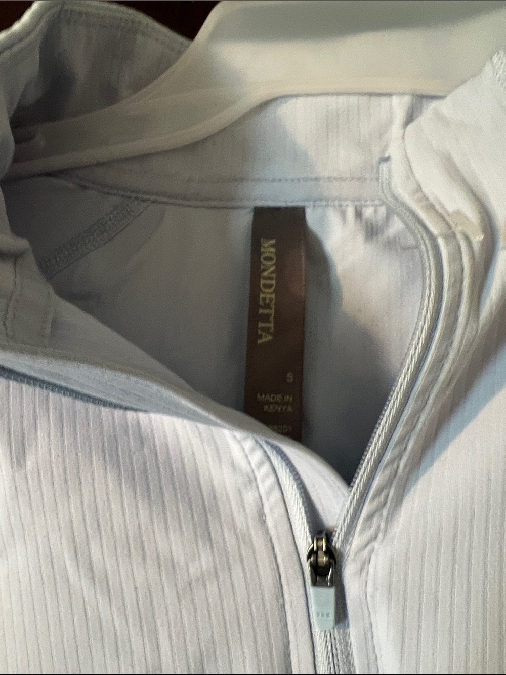 Mondetta Pale Blue Ribbed Quarter-Zip Pullover